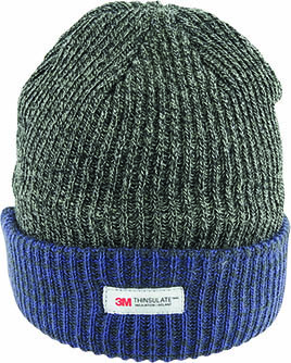 RIB KNIT BEANIE WITH CONTRAST CUFF - PACK 12 ASSORTED