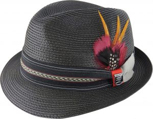 POLYBRAID TRILBY w GROSGRAIN FEATHER BAND