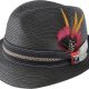 POLYBRAID TRILBY w GROSGRAIN FEATHER BAND