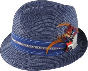 POLYBRAID TRILBY w GROSGRAIN FEATHER BAND