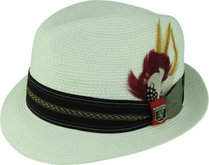 POLYBRAID TRILBY w GROSGRAIN FEATHER BAND