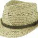 RAFFIA TRILBY w BRAIDED LEATHER BAND