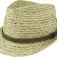 RAFFIA TRILBY w BRAIDED LEATHER BAND