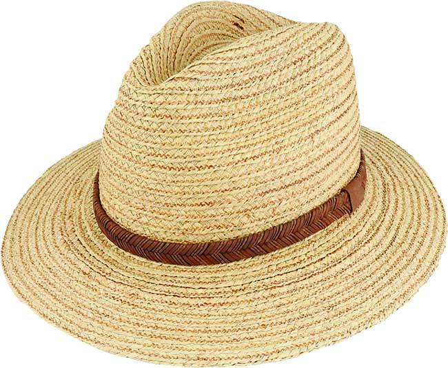 Buy RAFFIA SAFARI w BRAIDED LEATHER BAND PACK-12 - Avenel Hats Wholesale