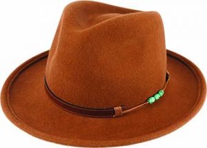 FOLEY - WOOL FELT FEDORA w/LEATHER & BEAD TRIM PACK-12