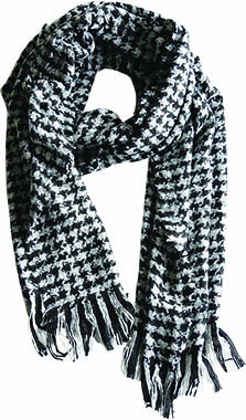 BRUSHED ACRYLIC HOUNDSTOOTH SCARF PACK-12