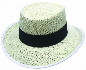 WHITE OPENWEAVE DOWNUNDER WITH GREEN BRIM