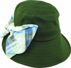 COTTON BUCKET HAT w CHECK SIDE BOW & UNDER