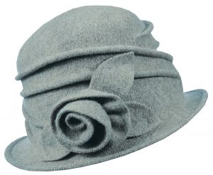 BOILED WOOL CLOCHE WITH ROSETTE