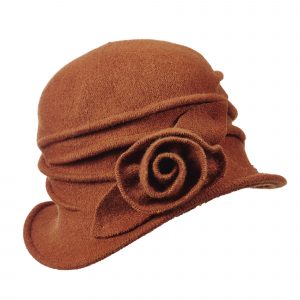 BOILED WOOL CLOCHE WITH ROSETTE - PACK 12