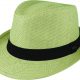 TWO TONE WOVEN TRILBY w BRAIDED BRIM, PETERSHAM & STUD TRIM