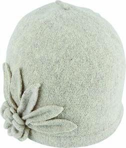 BOILED WOOL PULL-ON W/FLOWER PACK-12