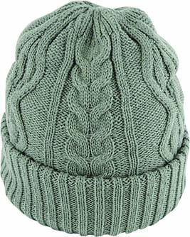 CABLE KNIT CUFFED BEANIE