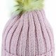 ACRYLIC KNIT BEANIE FUR POM PACK 12