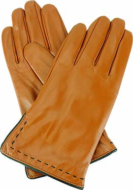 SHEEPSKIN LEATHER GLOVE w CONTRAST STITCH