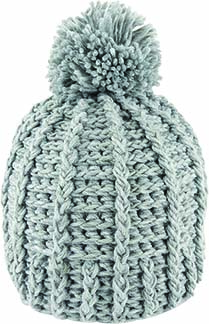 CHUNKY CROCHET ACRYLIC BEANIE w POM PACK-12