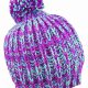 MULTI KNIT BEANIE W POM