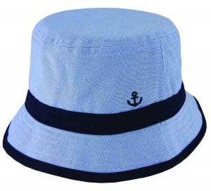 ANCHOR BUCKET HAT WITH CHIN TIE &