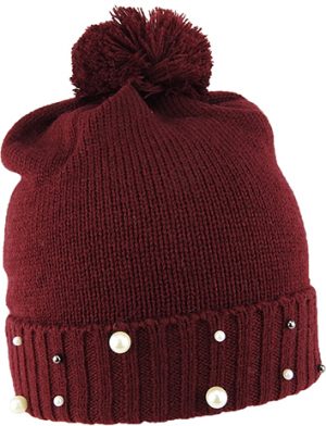 PEARL CUFF ACRYLIC BEANIE