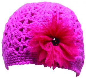 CROCHET KNIT WITH TULLE FLOWER