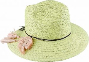 BRAIDED FEDORA w/ WAX CORDS & PAPER FEATHER TRIM