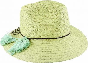 BRAIDED FEDORA w/ WAX CORDS & PAPER FEATHER TRIM