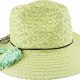 BRAIDED FEDORA w/ WAX CORDS & PAPER FEATHER TRIM