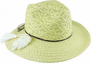 BRAIDED FEDORA w/ WAX CORDS & PAPER FEATHER TRIM