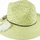 BRAIDED FEDORA w/ WAX CORDS & PAPER FEATHER TRIM