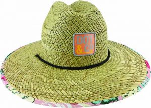 RUSH STRAW SURF HAT COTTON FLORAL UNDER