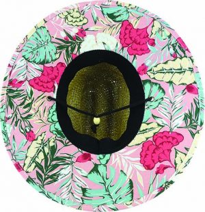 RUSH STRAW SURF HAT COTTON FLORAL UNDER