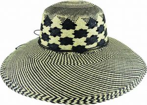 TWO TONE VENTED WIDE BRIM CAPELINE GRADE # 3 14CM BRIM