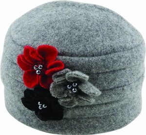 BOILED WOOL FLOWER PULL ON - PACK 12
