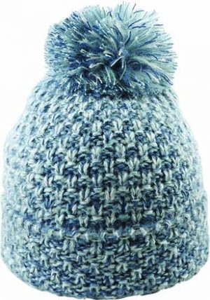 TWO TONE ACRYLIC KNIT BEANIE w POM - PACK 12