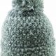 TWO TONE ACRYLIC KNIT BEANIE w POM - PACK 12