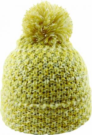 TWO TONE ACRYLIC KNIT BEANIE w POM - PACK 12