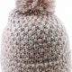 TWO TONE ACRYLIC KNIT BEANIE w POM - PACK 12