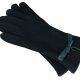 POLYESTER STRETCH GLOVE W/ FAUX LEATHER CUFF BIND