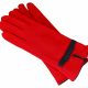 POLYESTER STRETCH GLOVE W/ FAUX LEATHER CUFF BIND