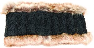 CABLE KNIT HEADBAND W/ FAUX FUR LINING PACK 12