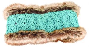 CABLE KNIT HEADBAND W/ FAUX FUR LINING