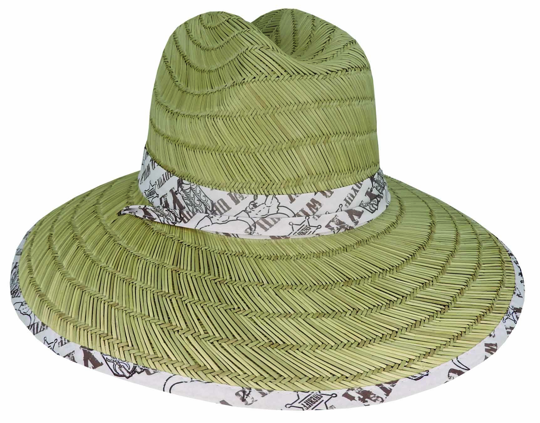 RUSH STRAW WESTERN PRINT WIDE BRIM - PACK 12