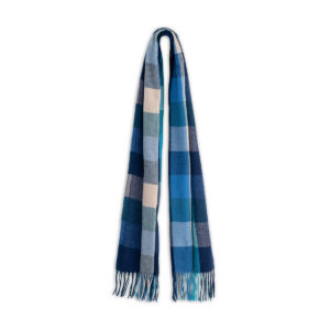 Check Cashmere Scarf in Navy Blue | Burberry® Official