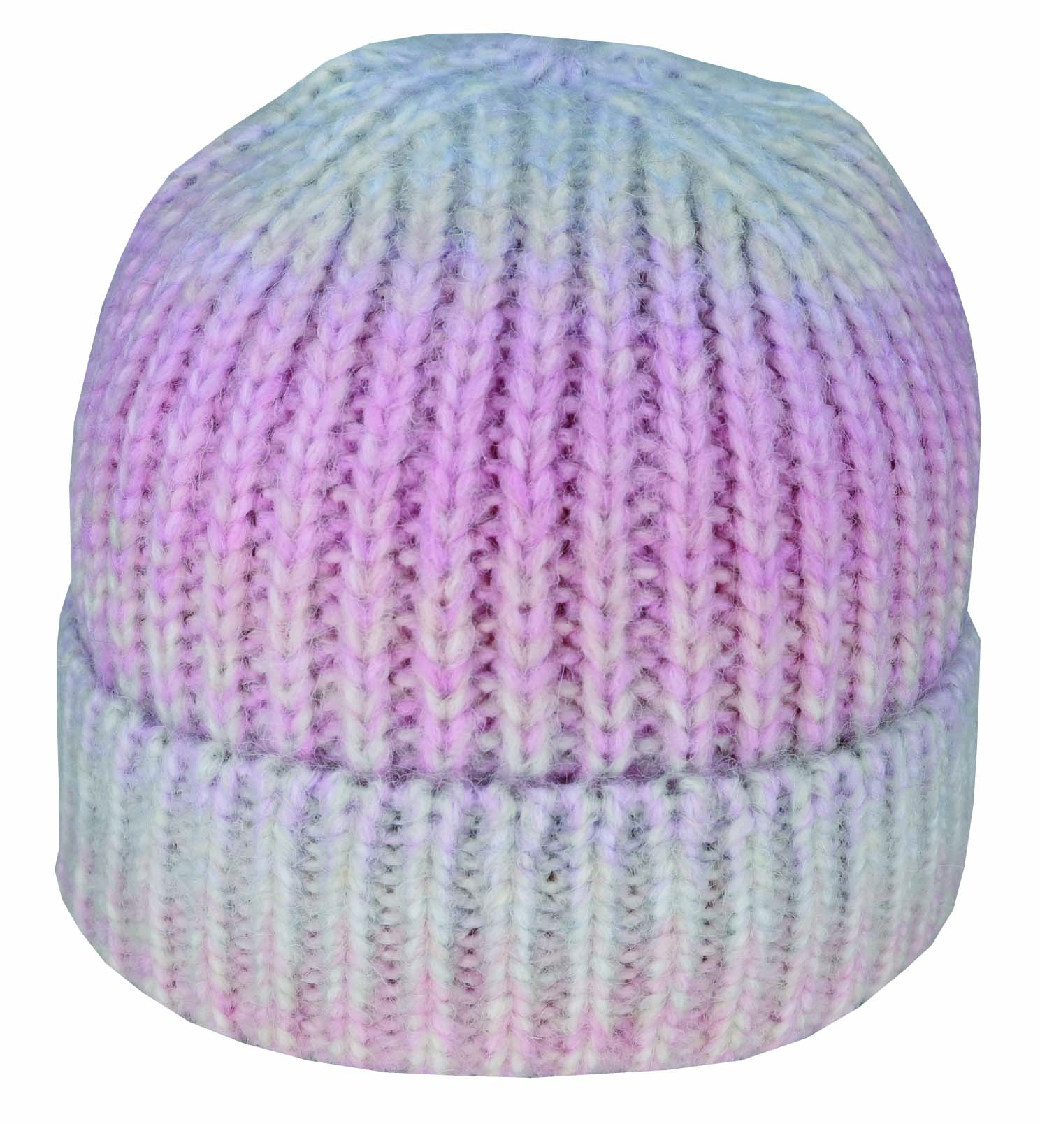 OMBRE KNIT ACRYLIC BLEND CUFFED BEANIE - PACK 12